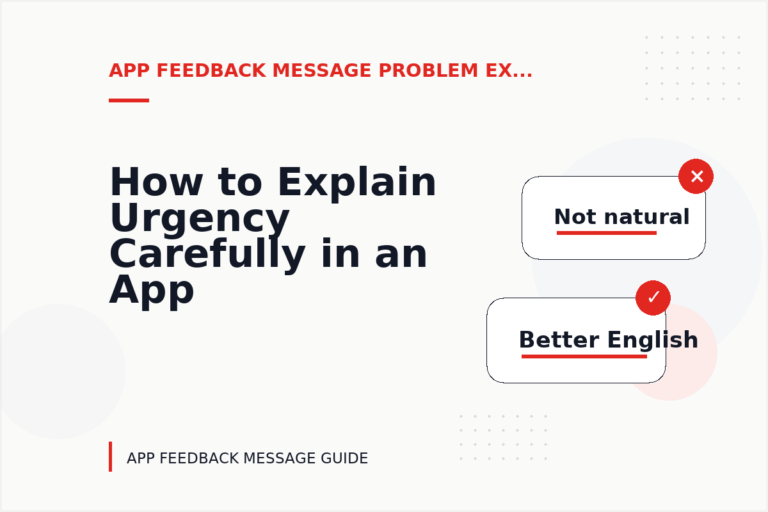 How to Explain Urgency Carefully in an App Feedback Message