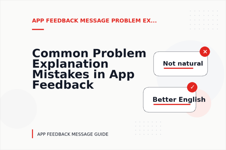 Common Problem Explanation Mistakes in App Feedback Message English