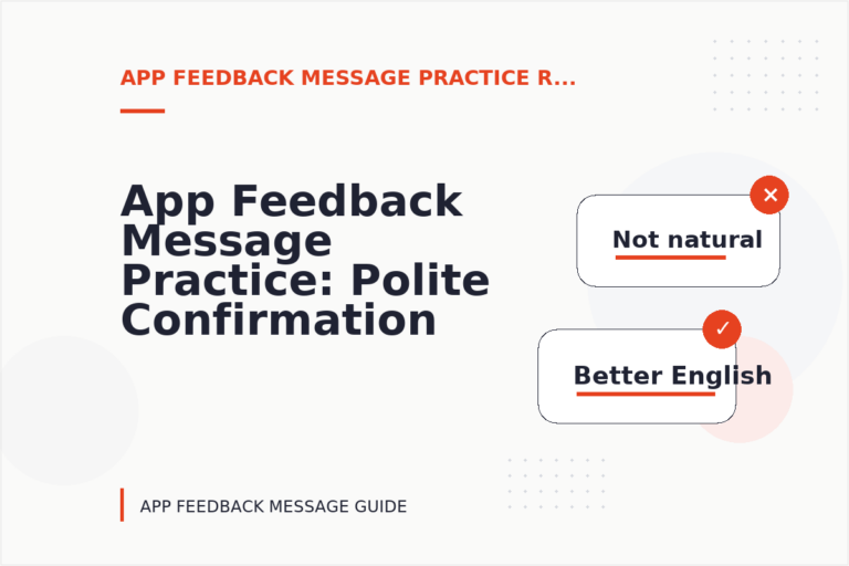 App Feedback Message Practice: Polite Confirmation Examples
