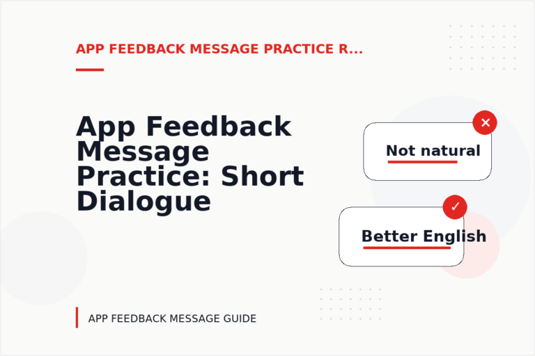 App Feedback Message Practice: Short Dialogue Examples
