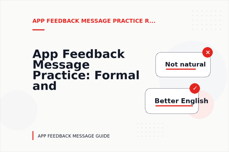 App Feedback Message Practice: Formal and Friendly Versions