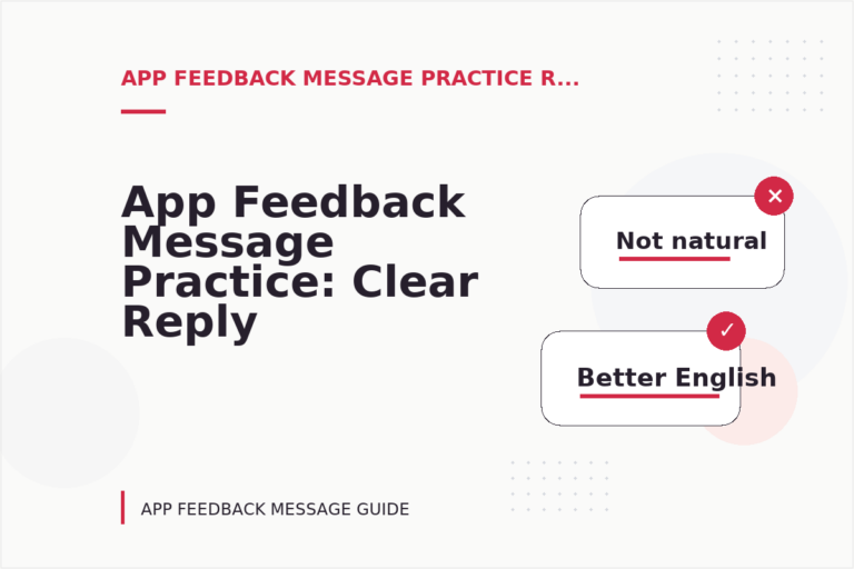 App Feedback Message Practice: Clear Reply Patterns App Feedback Message Practice: Clear Reply Patterns