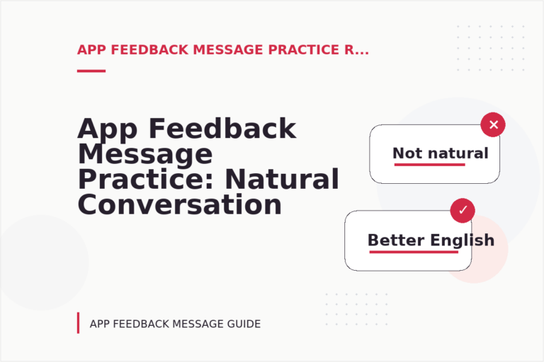 App Feedback Message Practice: Natural Conversation Lines